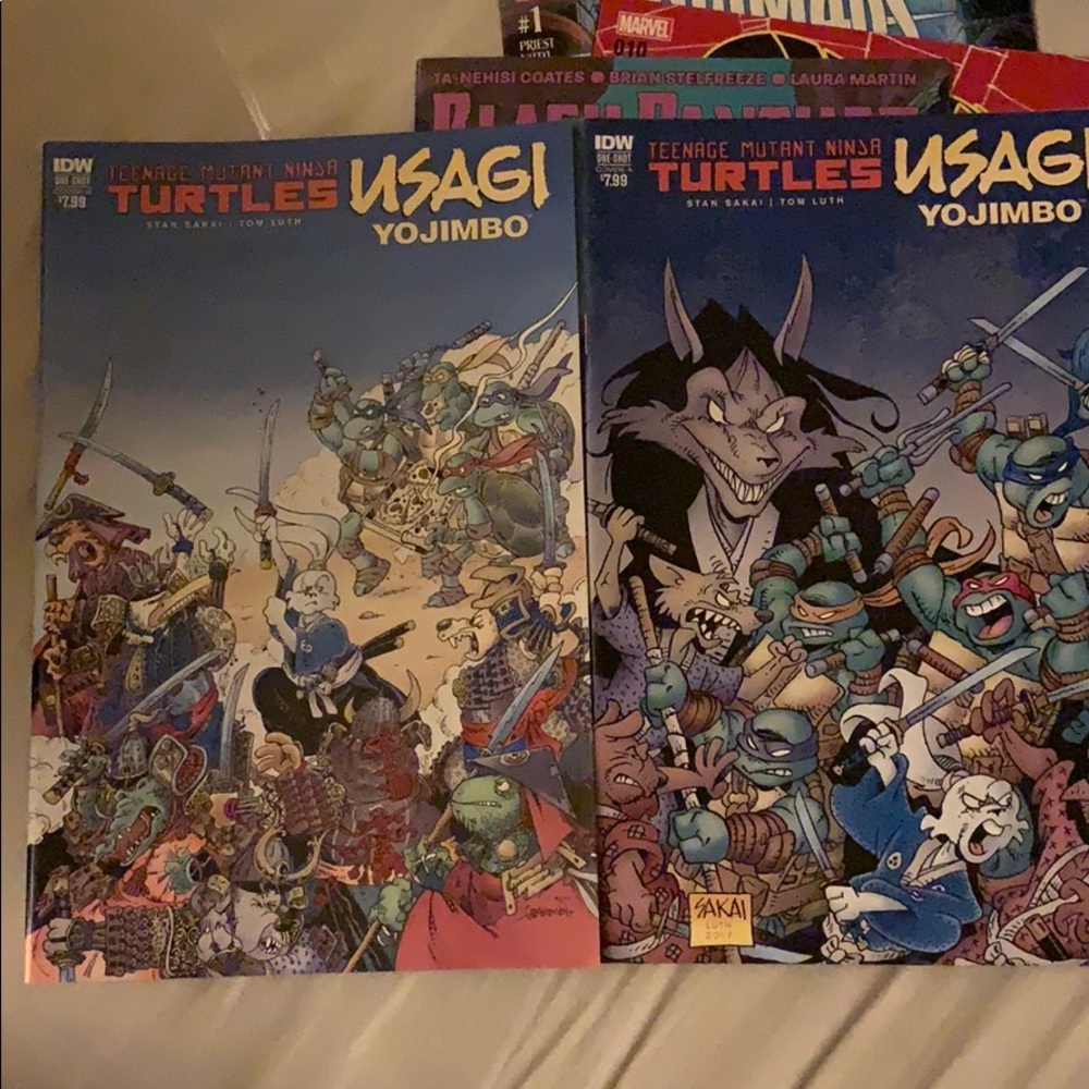 Comic book Usagi Yojimbo x Ninja turtles cover A&B